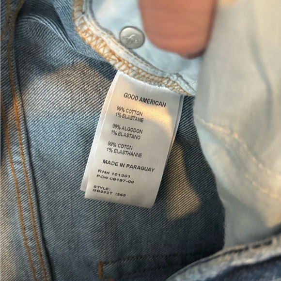 Good American NWT size 4/27 Good Boy Jeans waist is 28, inseam is 32 - Picture 3 of 4